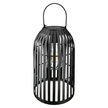 Solarwindlicht – Schwarzes Metall, Weißer Kunststoff, Höhe 25 cm - Cappa | Gilde