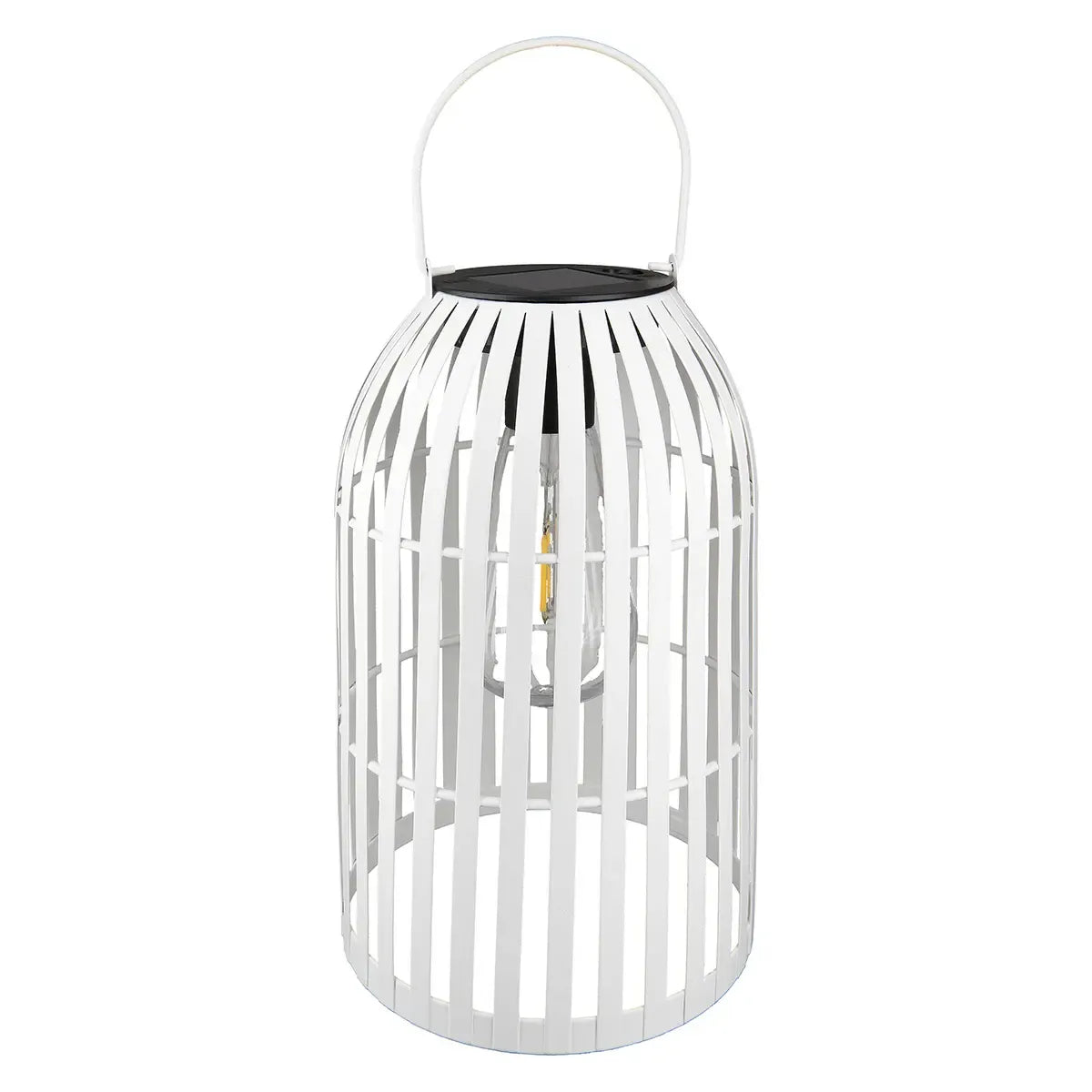 Solarwindlicht – Schwarzes Metall, Weißer Kunststoff, Höhe 25 cm - Cappa | Gilde
