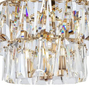 Pendelleuchte – Goldfarbenes Metall, Kristall Design, 12×E14 Fassung, Ø68 cm - Puntes | Maytoni