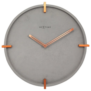 Wanduhr – Betonoptik, Kupferdetails, Stilles Werk - Mohawk Wand | NeXtime