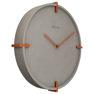Wanduhr – Betonoptik, Kupferdetails, Stilles Werk - Mohawk Wand | NeXtime