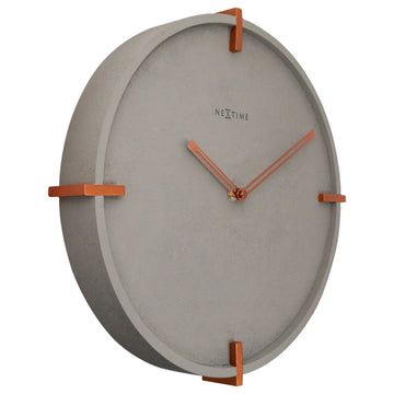Wanduhr – Betonoptik, Kupferdetails, Stilles Werk - Mohawk Wand | NeXtime