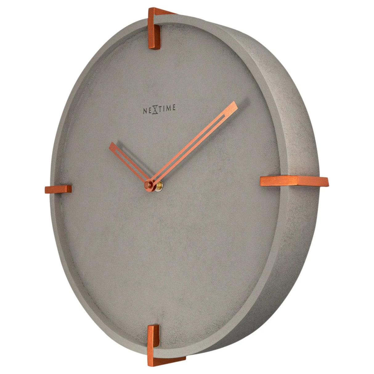 Wanduhr – Betonoptik, Kupferdetails, Stilles Werk - Mohawk Wand | NeXtime