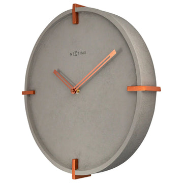 Wanduhr – Betonoptik, Kupferdetails, Stilles Werk - Mohawk Wand | NeXtime