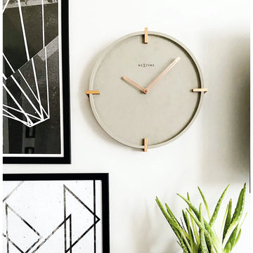 Wanduhr – Betonoptik, Kupferdetails, Stilles Werk - Mohawk Wand | NeXtime