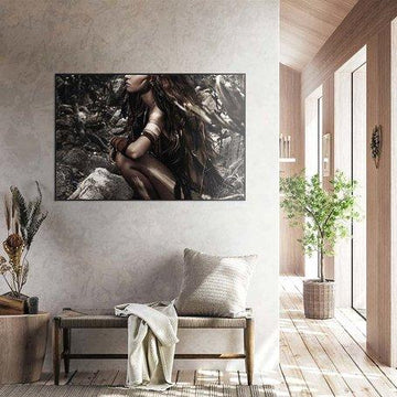 Wandbild aus mit modernem Motiv dekorativem Design und handgefertigtem Detail – Warrior of Nature | PTMD - Esszett Luxury | Stilvolles Wohnen mit Charakter
