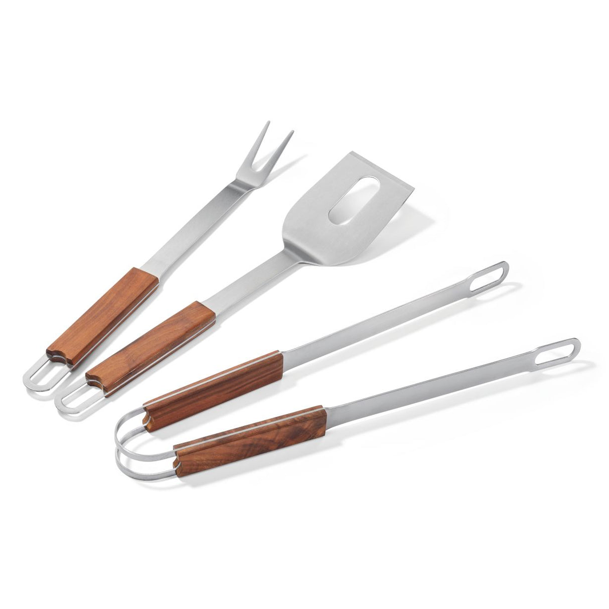 Grillbesteck-Set Walnussholz-Griffe gebürsteter Edelstahl 3-teiliges BBQ-Werkzeug – Brick | Philippi