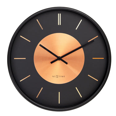 Wanduhr – Gebürstetes Metall, Kupferakzent, Stilles Werk - Retro II | NeXtime