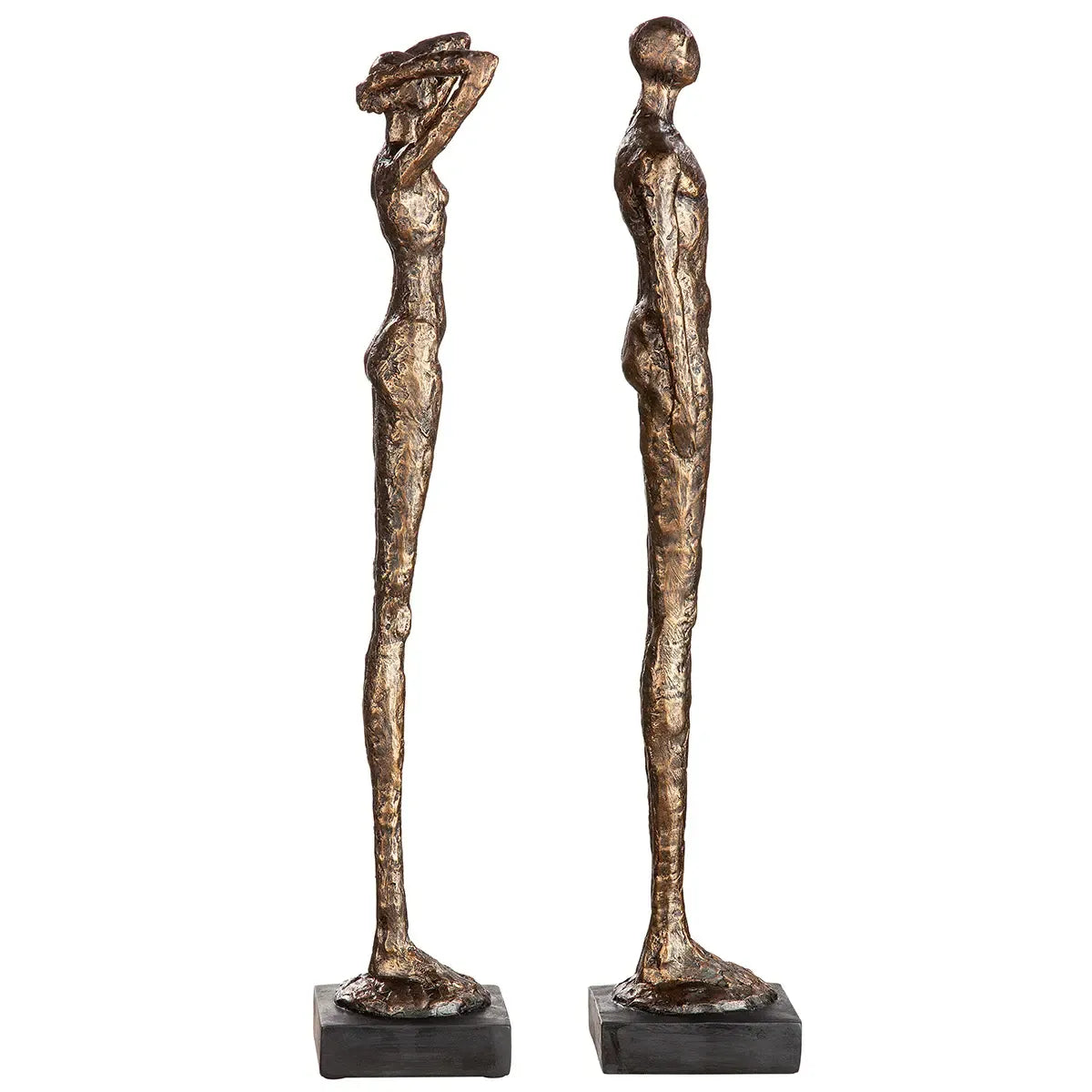 Skulptur – Bronzefarbene Struktur, Schwarzer Akzent, Höhe 77,5 cm - Millenium | Gilde
