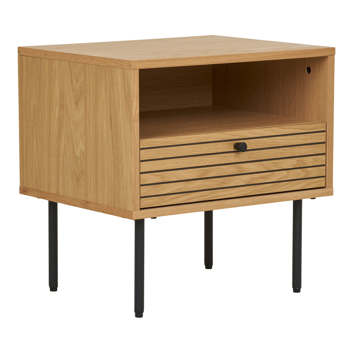Beistelltisch – Eichenfurnier, Integrierte Schublade, 50 cm Höhe - Kyoto | House Nordic