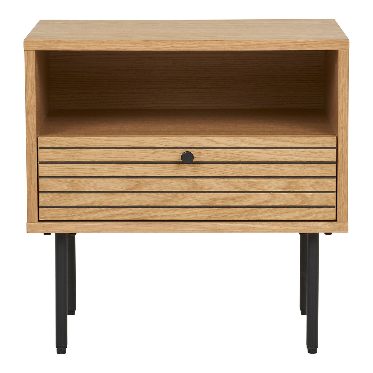 Beistelltisch – Eichenfurnier, Integrierte Schublade, 50 cm Höhe - Kyoto | House Nordic