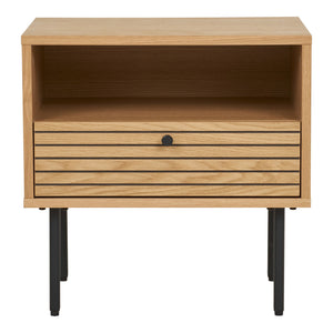 Beistelltisch – Eichenfurnier, Integrierte Schublade, 50 cm Höhe - Kyoto | House Nordic