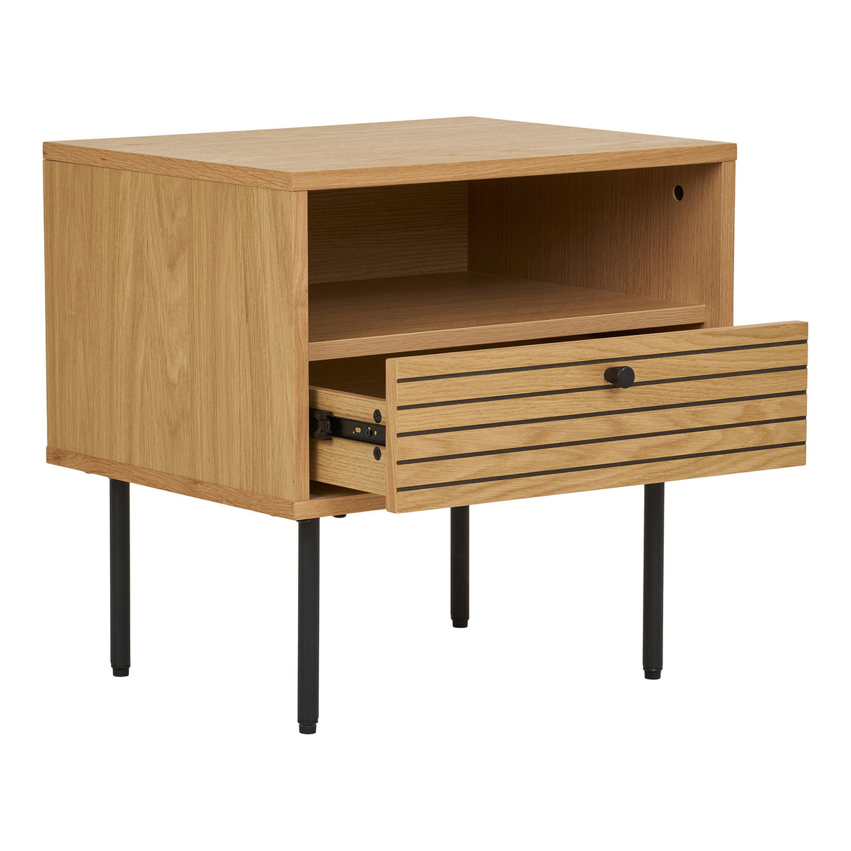 Beistelltisch – Eichenfurnier, Integrierte Schublade, 50 cm Höhe - Kyoto | House Nordic