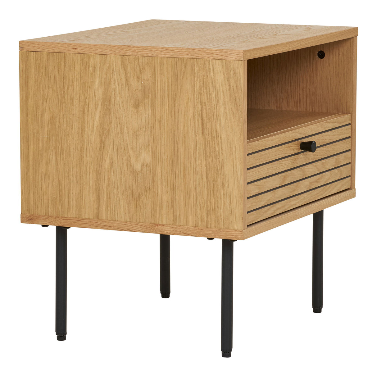 Beistelltisch – Eichenfurnier, Integrierte Schublade, 50 cm Höhe - Kyoto | House Nordic