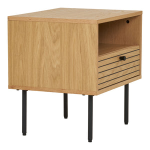Beistelltisch – Eichenfurnier, Integrierte Schublade, 50 cm Höhe - Kyoto | House Nordic