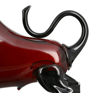 Dekofigur – Glänzendes Glas, Roter Stier, Höhe 28 cm - Stier | Gilde