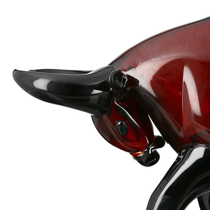 Dekofigur – Glänzendes Glas, Roter Stier, Höhe 28 cm - Stier | Gilde