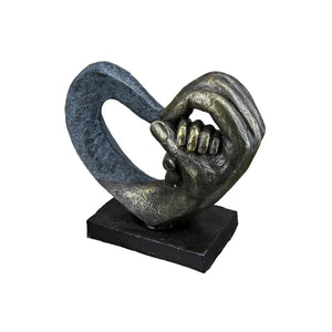 Skulptur – Bronzefarbenes Herz, Graue Akzente, Höhe 14 cm - Hands of Love | Gilde