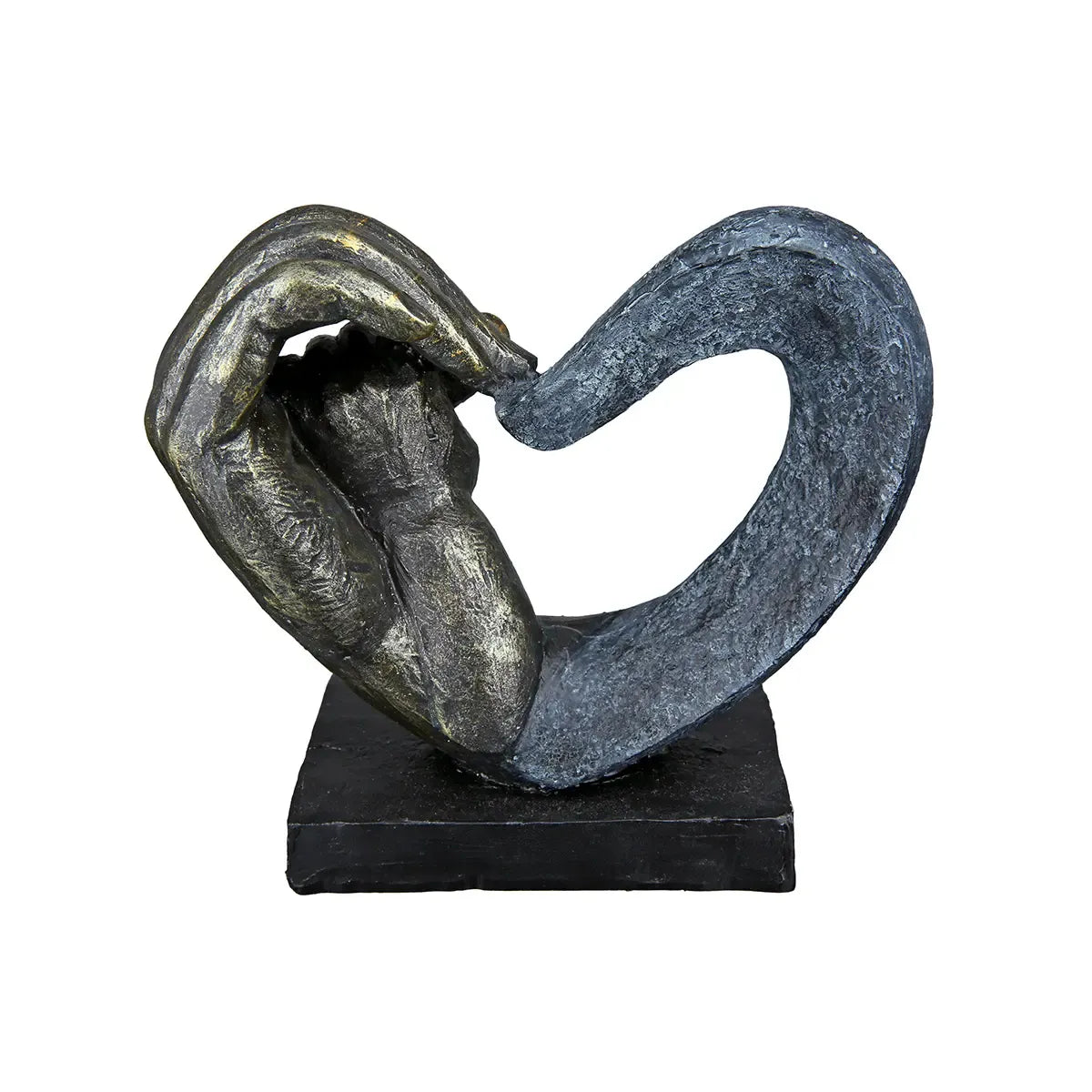 Skulptur – Bronzefarbenes Herz, Graue Akzente, Höhe 14 cm - Hands of Love | Gilde