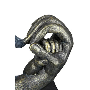 Skulptur – Bronzefarbenes Herz, Graue Akzente, Höhe 14 cm - Hands of Love | Gilde
