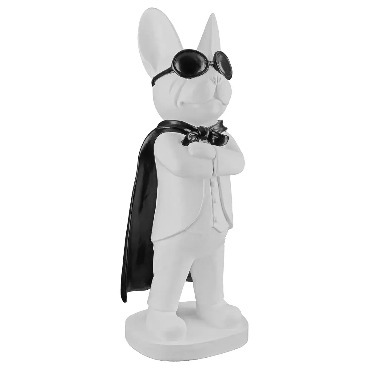 Dekofigur – Weiße Bulldogge, Schwarzer Akzent, Höhe 32,5 cm - Hero Dog | Gilde