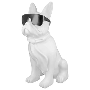 Dekofigur – Weiße Bulldogge, Schwarzer Akzent, Höhe 35 cm - Cool Dog | Gilde