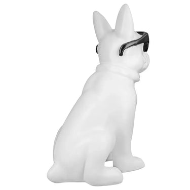 Dekofigur – Weiße Bulldogge, Schwarzer Akzent, Höhe 35 cm - Cool Dog | Gilde