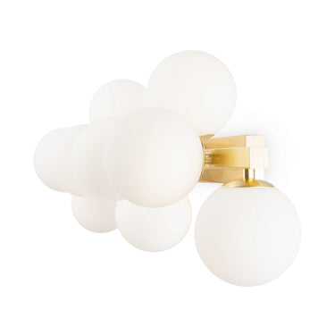 Wall lamp with satin brass finish and white opal glass spheres – Dallas | Maytoni