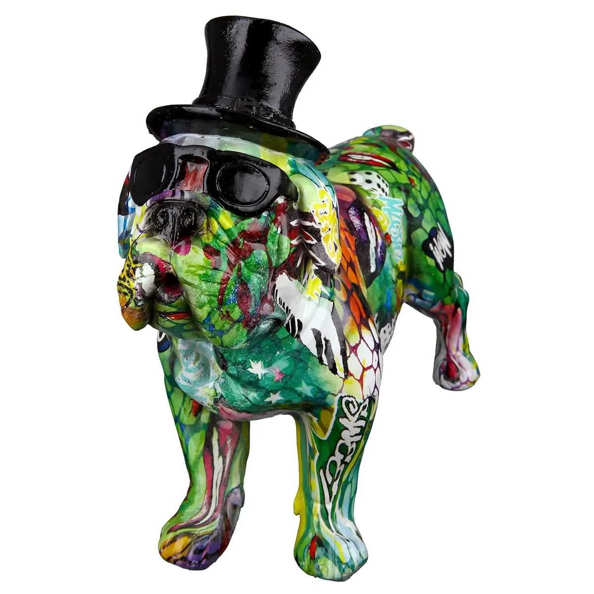 Dekofigur – Mehrfarbiges Graffiti, Schwarzer Akzent, Höhe 24 cm - Street Art | Gilde