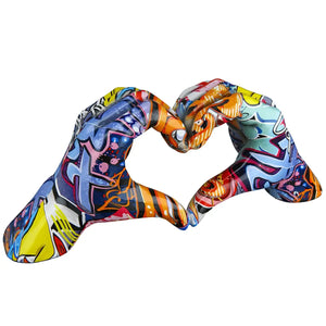 Dekoobjekt – Blaues Graffiti, Mehrfarbiger Akzent, Höhe 12 cm - Street Art | Gilde