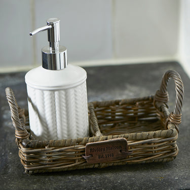 Tablett Handgeflochtenes Rattan mit 2 - Fächern – Soap Tray | Rivièra Maison - Esszett Luxury | Stilvolles Wohnen mit Charakter