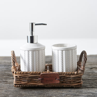 Tablett Handgeflochtenes Rattan mit 2 - Fächern – Soap Tray | Rivièra Maison - Esszett Luxury | Stilvolles Wohnen mit Charakter