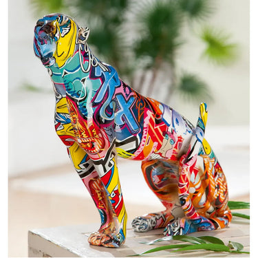Dekofigur – Mehrfarbiges Graffiti, Gepardmotiv, Höhe 33 cm - Street Art | Gilde