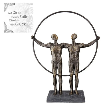 Skulptur – Antikes Finish, Bronzefarbene Oberfläche, Paarmotiv, 35,5 cm - Two Men | Gilde