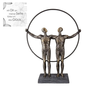 Skulptur – Antikes Finish, Bronzefarbene Oberfläche, Paarmotiv, 35,5 cm - Two Men | Gilde