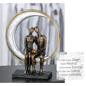 Skulptur – Antikes Finish, Bronzefarbene Oberfläche, Paarmotiv, 29 cm - Moonlight | Gilde