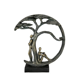 Skulptur – Antikes Finish, Bronzefarbene Oberfläche, Paarmotiv, 32 cm - Shadow | Gilde