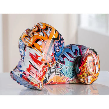 Dekoobjekt – Mehrfarbiges Graffiti, Boxhandschuhmotiv, Kunstharzmaterial, 15 cm - Street Art | Gilde