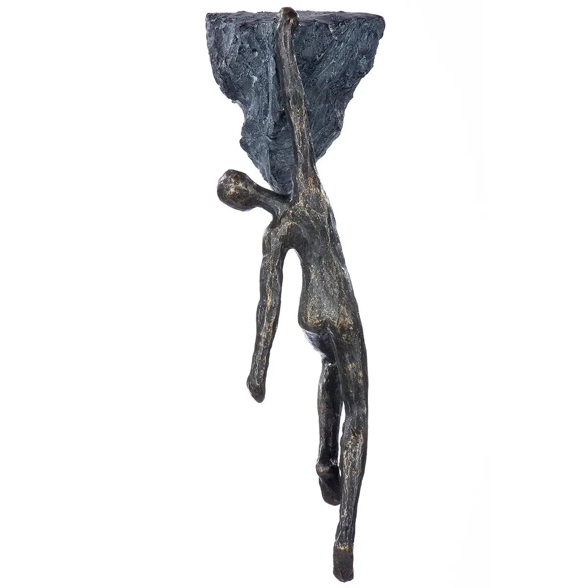 Skulptur – Antikes Finish, Bronzefarbene Oberfläche, Bergsteiger Motiv, 27 cm - Rückblick | Gilde