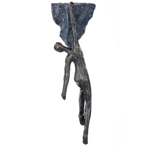 Skulptur – Antikes Finish, Bronzefarbene Oberfläche, Bergsteiger Motiv, 27 cm - Rückblick | Gilde