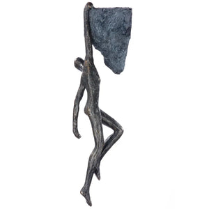 Skulptur – Antikes Finish, Bronzefarbene Oberfläche, Bergsteiger Motiv, 27 cm - Rückblick | Gilde