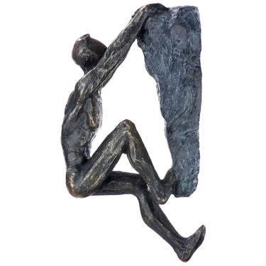 Skulptur – Antikes Finish, Bronzefarbene Oberfläche, Bergsteiger Motiv, 20 cm - Ambition | Gilde