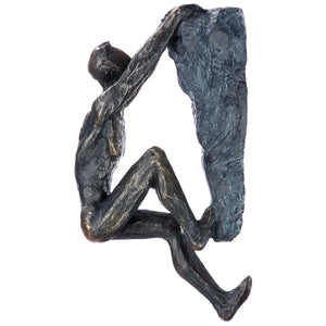 Skulptur – Antikes Finish, Bronzefarbene Oberfläche, Bergsteiger Motiv, 20 cm - Ambition | Gilde