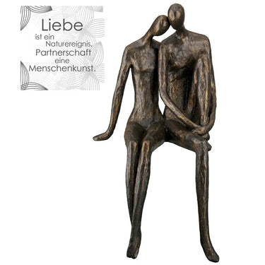 Dekofigur – Antikes Finish, Bronzefarbene Oberfläche, Paarmotiv, 35 cm - Couple | Gilde