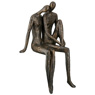 Dekofigur – Antikes Finish, Bronzefarbene Oberfläche, Paarmotiv, 35 cm - Couple | Gilde