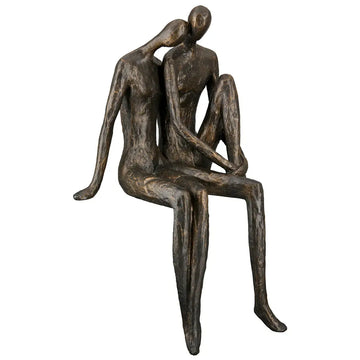 Dekofigur – Antikes Finish, Bronzefarbene Oberfläche, Paarmotiv, 35 cm - Couple | Gilde