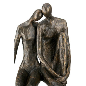 Dekofigur – Antikes Finish, Bronzefarbene Oberfläche, Paarmotiv, 35 cm - Couple | Gilde