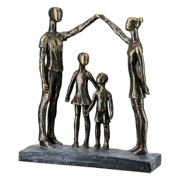 Skulptur – Antikes Finish, Bronzene Optik, Familiäres Motiv, 30 cm - Schützende Hände | Gilde