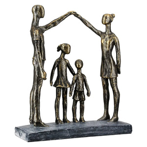 Skulptur – Antikes Finish, Bronzene Optik, Familiäres Motiv, 30 cm - Schützende Hände | Gilde
