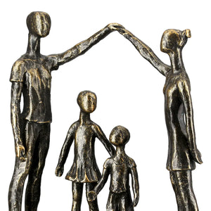 Skulptur – Antikes Finish, Bronzene Optik, Familiäres Motiv, 30 cm - Schützende Hände | Gilde